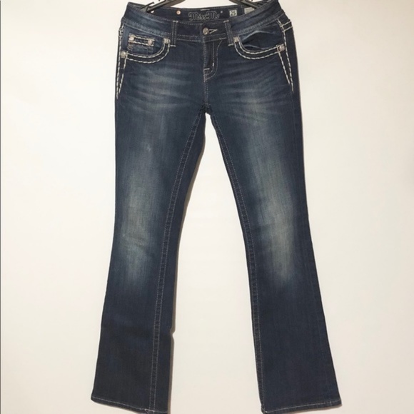 Miss Me Holographic Fleur de Lis Bootcut - Picture 2 of 4